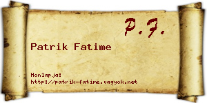 Patrik Fatime névjegykártya